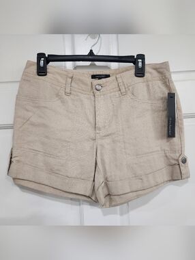 Daisy Fuentes Cream Linen Blend Women’s Shorts 4/6